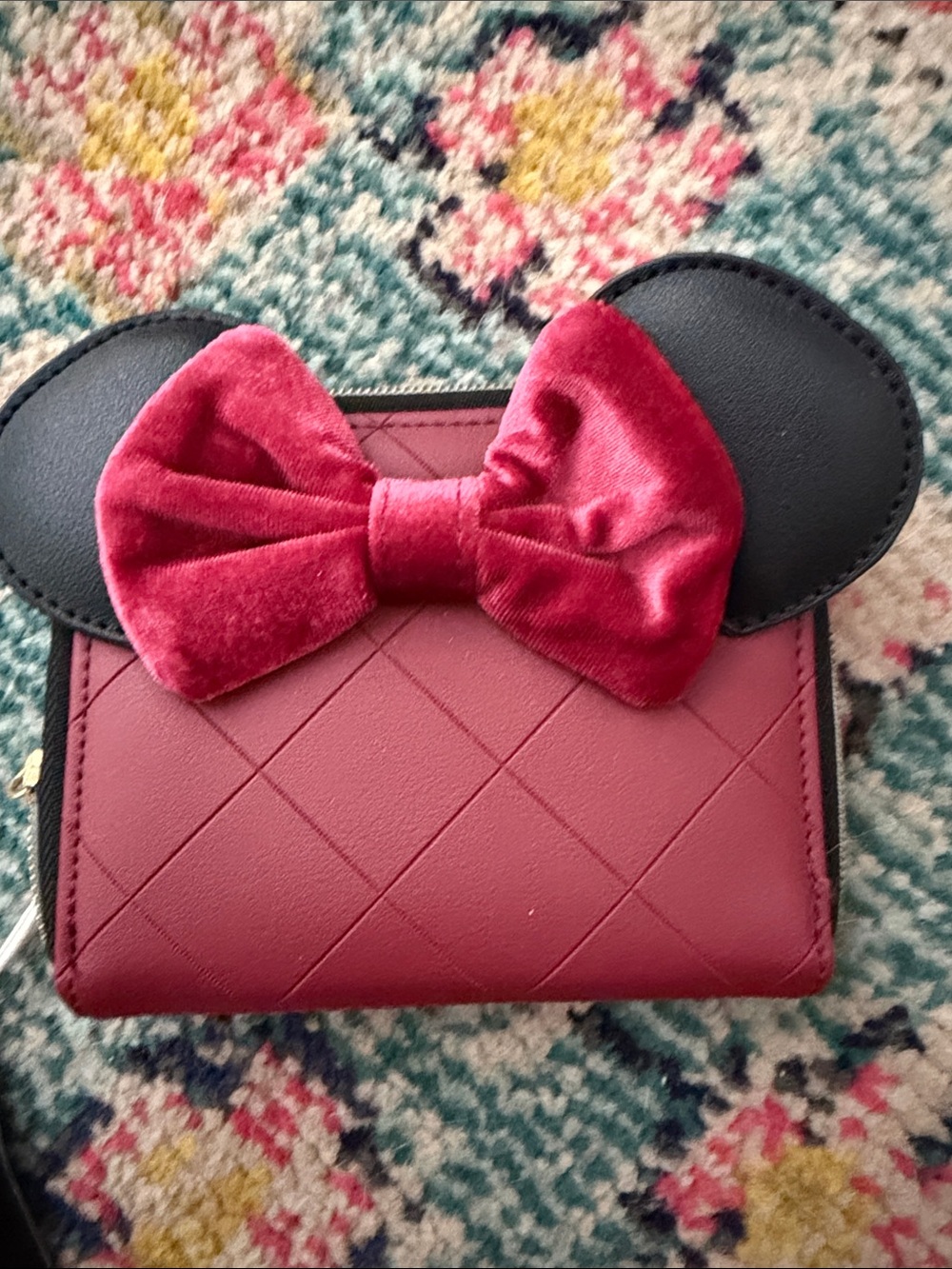 Loungefly Red Velvet Bow Minnie Mouse Wallet with Black Ears